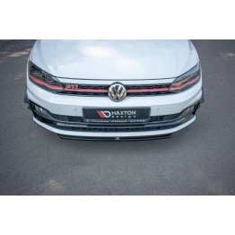 Накладка сплиттер на передний бампер Вариант 5 на Volkswagen Polo VI GTI